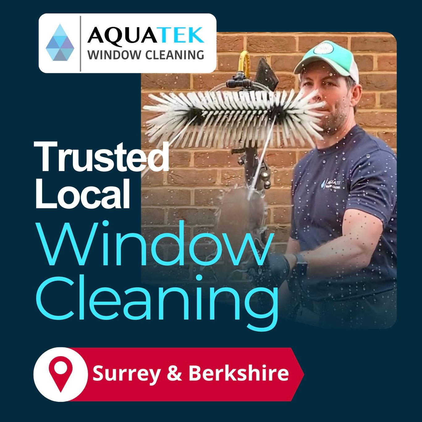 Aquatek Window Cleaning team providing residential window cleaning in Egham