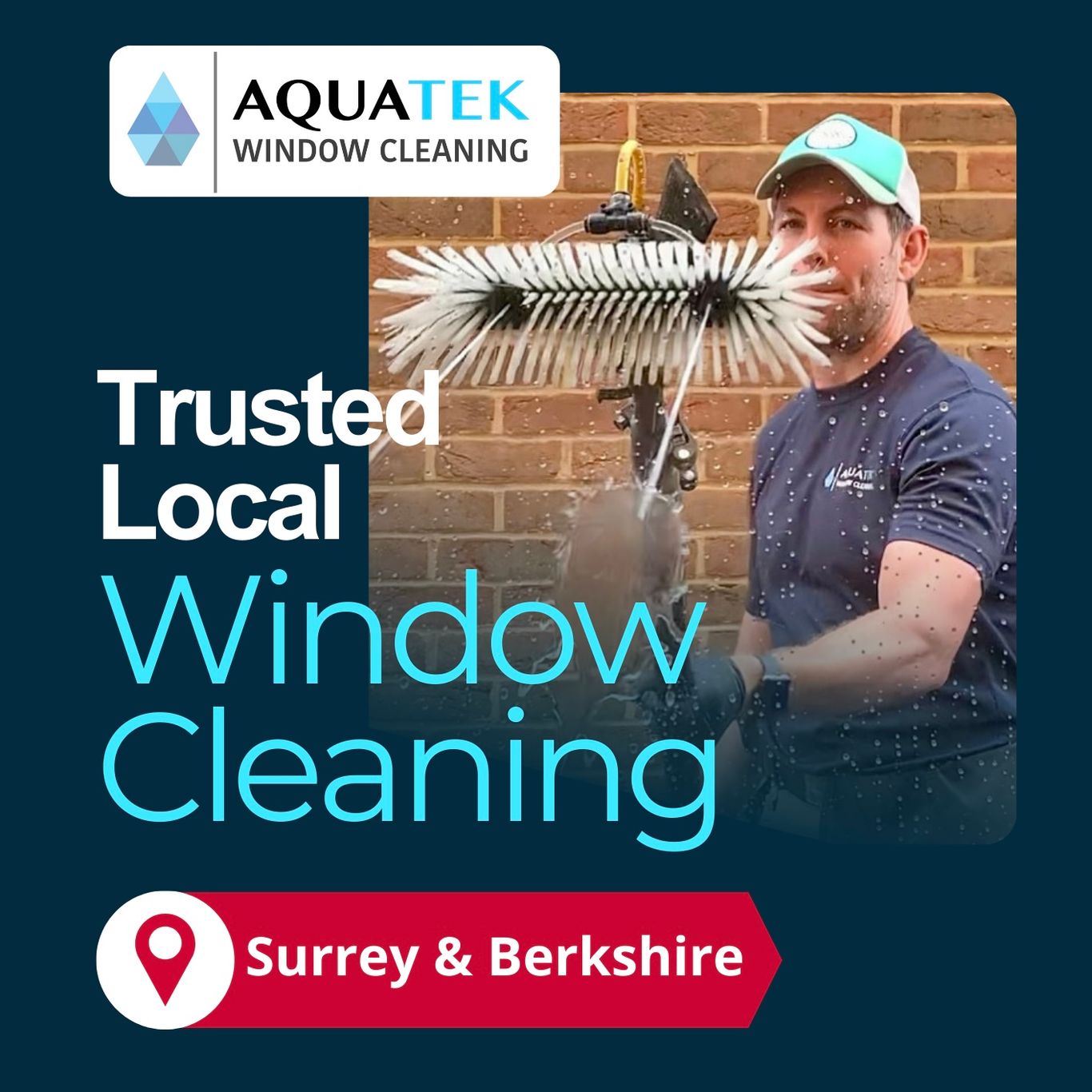 Aquatek Window Cleaning team providing residential window cleaning in Staines using traditional methods